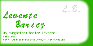 levente baricz business card